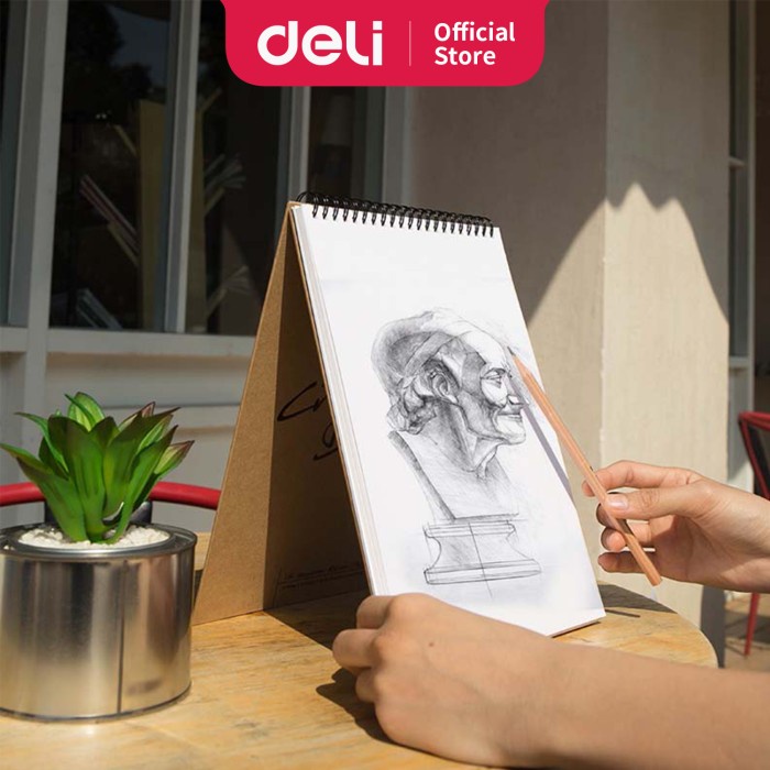 

(DISKON TERMURAH) Deli Sketch book B5 40 lembar kraft paper vertikal 73601