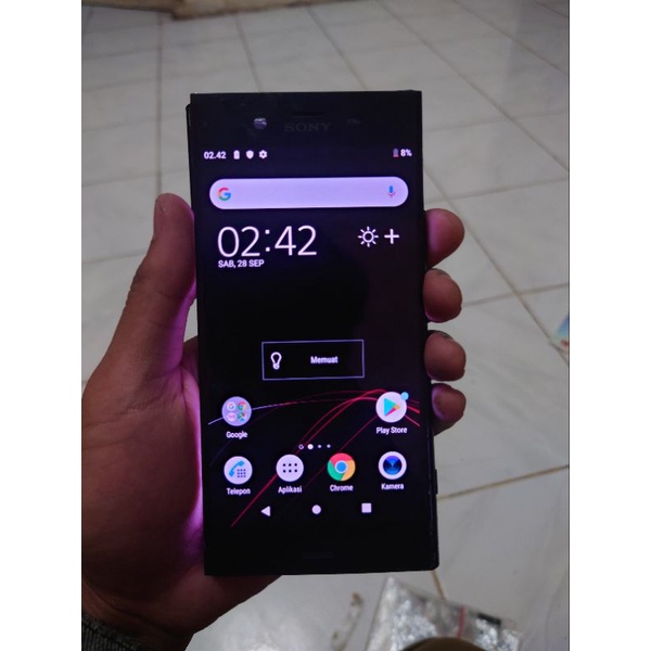 LCD Xperia XZ1 copotan warna Hitam