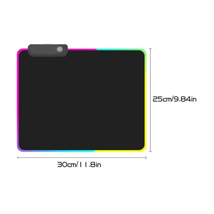 Glowing LED High Precision Gaming Mouse Pad RGB 250 x 300 x 4mm Black