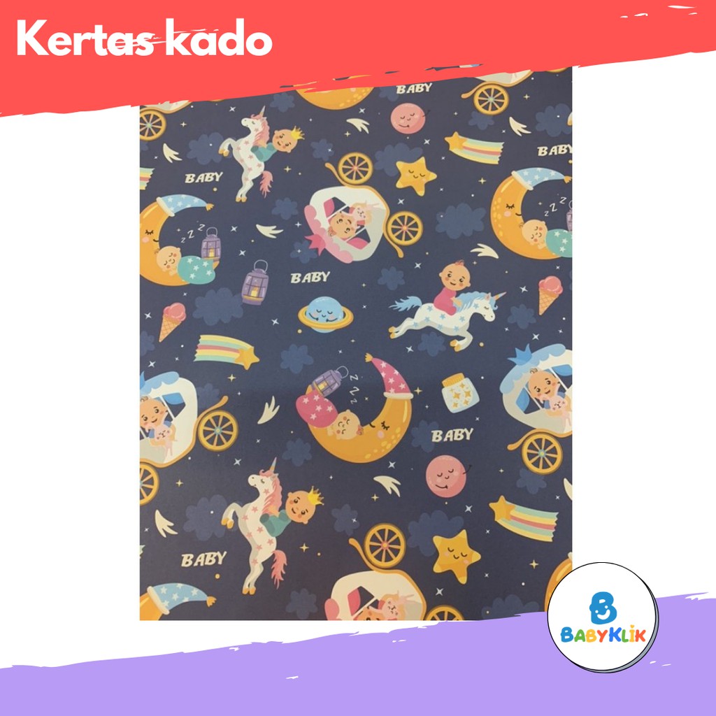 Kertas Kado Motif Lucu Warna warni