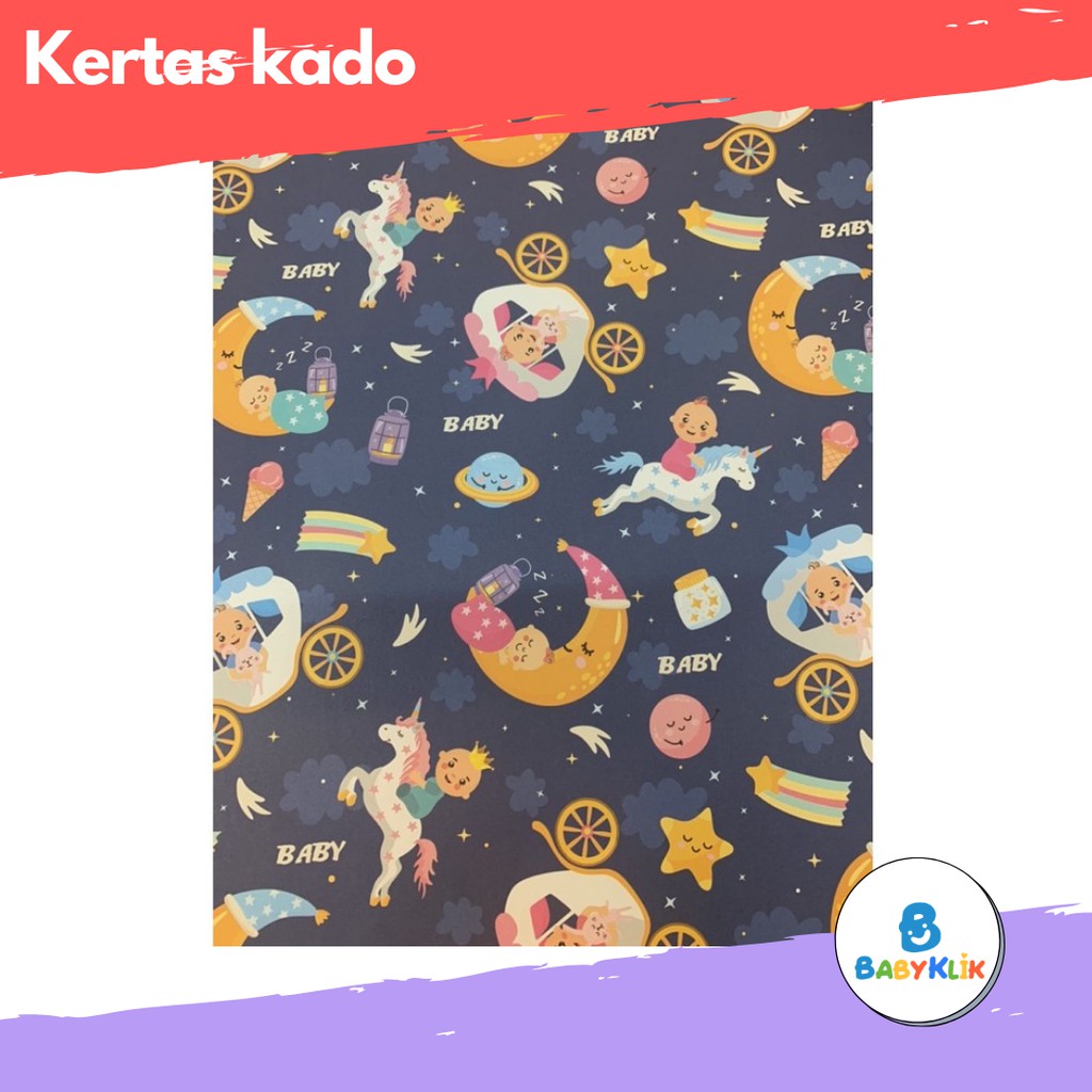 Kertas Kado Motif Lucu Warna warni