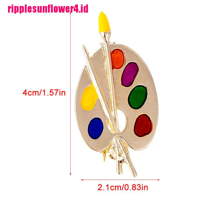 Pin Bros Enamel Bentuk Palet Seniman Warna-Warni Untuk Wanita