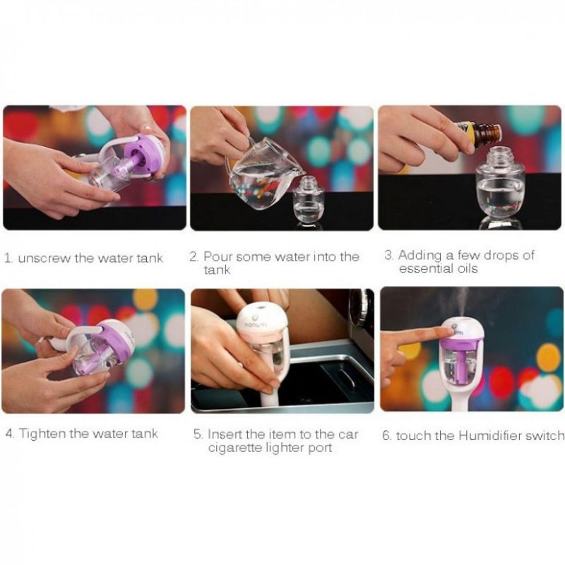 Humidifier Diffuser Mobil Parfum Mobil NANUM Pewangi Pelembab Mobil Aroma Essential Oil Disfuser