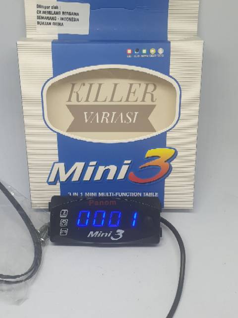 Voltmeter Aki Mini 3 in 1 suhu dan timer