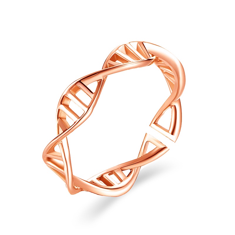 Cincin Model Terbuka Bentuk Tulang Ikan Motif Garis Silang Warna Rose Gold Untuk Wanita