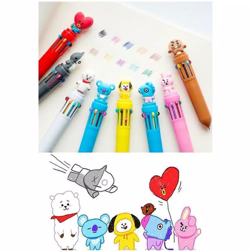 

Pena Karakter BT21 10 Warna