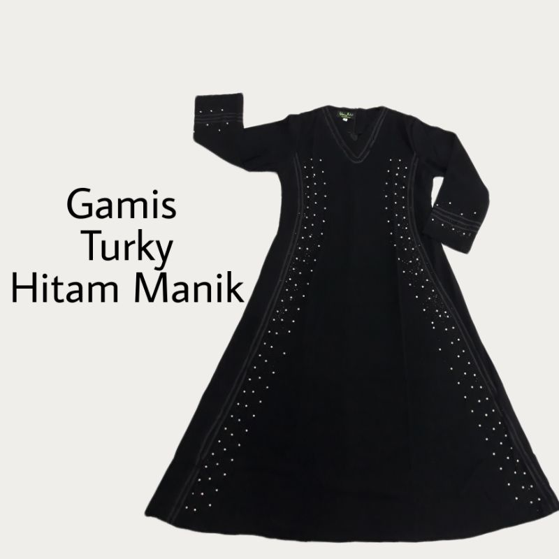 Gamis Turky Hitam Manik #Gamiskekinian #gamismewah #gamisturki #gamishitam