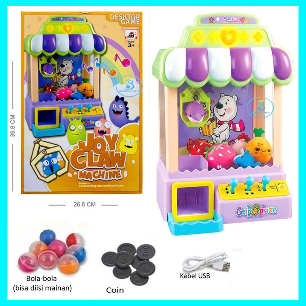 Mainan Anak Mesin Pencapit Boneka / Capit Bola Joy Claw Machine