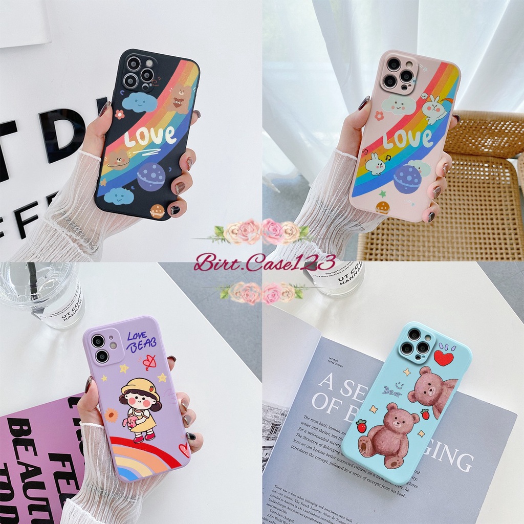 CASE CASING SOFTCASE SILIKON MACARON PELINDUNG KAMERA LOVE BEAR OPPO VIVO SAMSUNG XIAOMI REALME IPHONE ALL TYPE BC6151