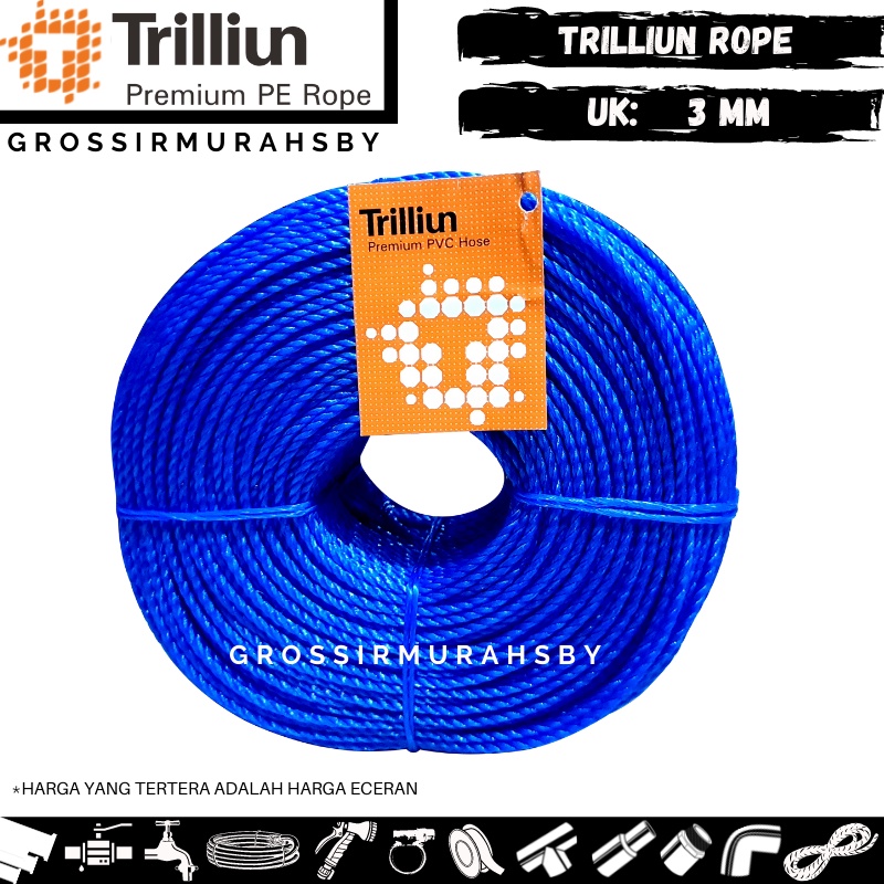 

TALI TAMPAR MEREK TRILLIUN UK 3 MM ( HARGA PERMETER ) 3MM/NYLON/PE/PP