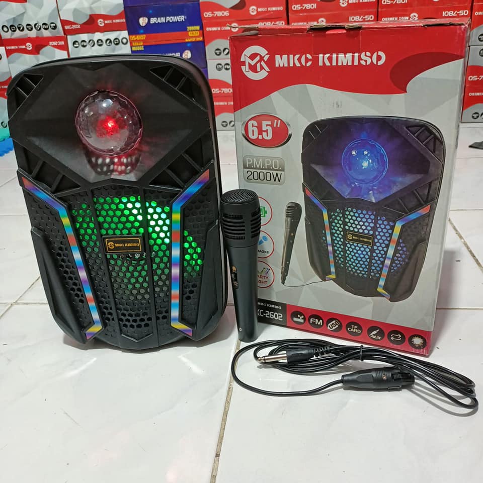 Speaker Bluetooth KMS 6.5 Inch QS 2602 Plus Mic Karaoke &amp; Remote