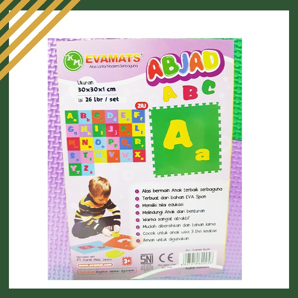 Puzzle Matras EVAMAT Abjad Tikar Karpet Evamats Playmat Mainan Anak Bayi Murah