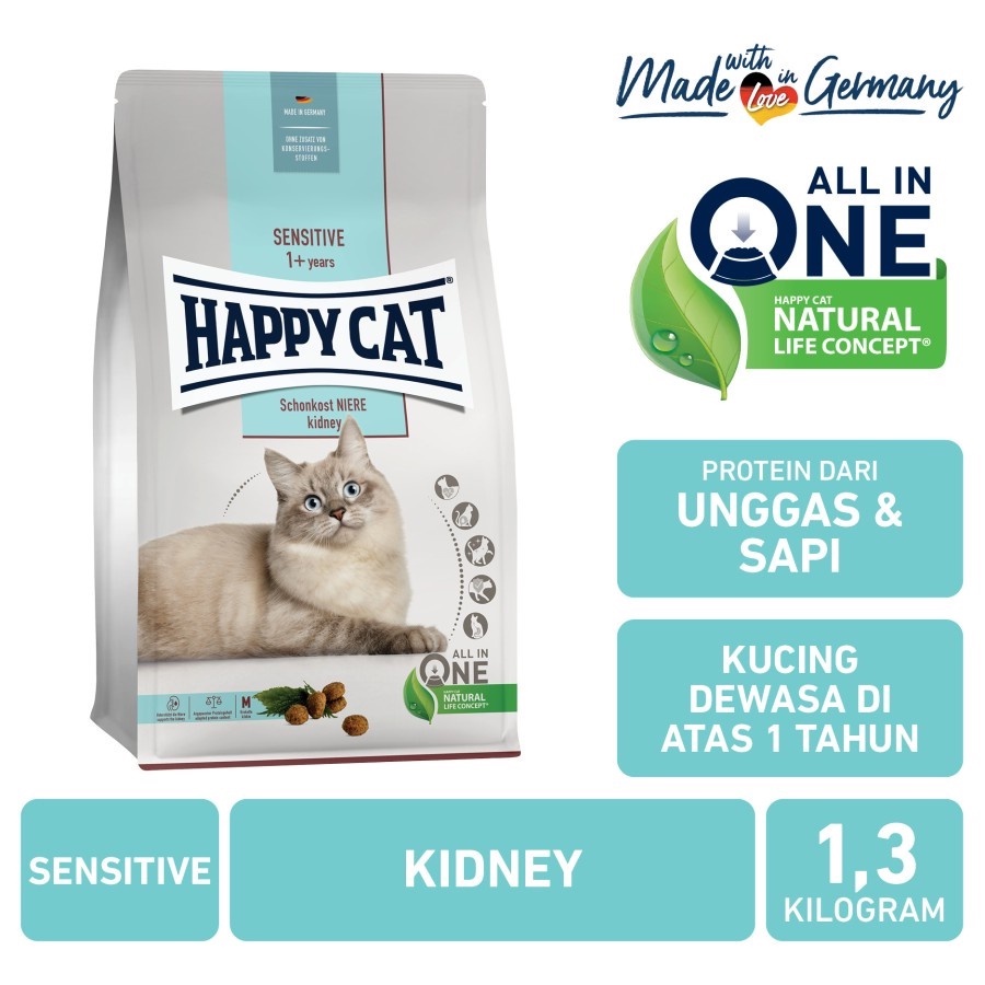 Happy Cat Sensitive Kidney Freshpack 1,3kg Dry Food Kucing