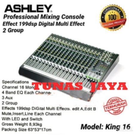 Mixer Ashley King 16 Original 16 Channel Multi Effect 199 Dsp NEW