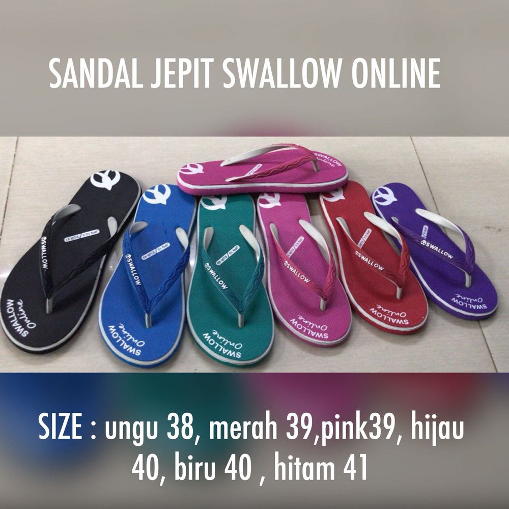 GROSIR 6 PASANG Sandal Swallow Online/ Sandal Japit Swallow/ Sandal Harian/Sandal Masjid