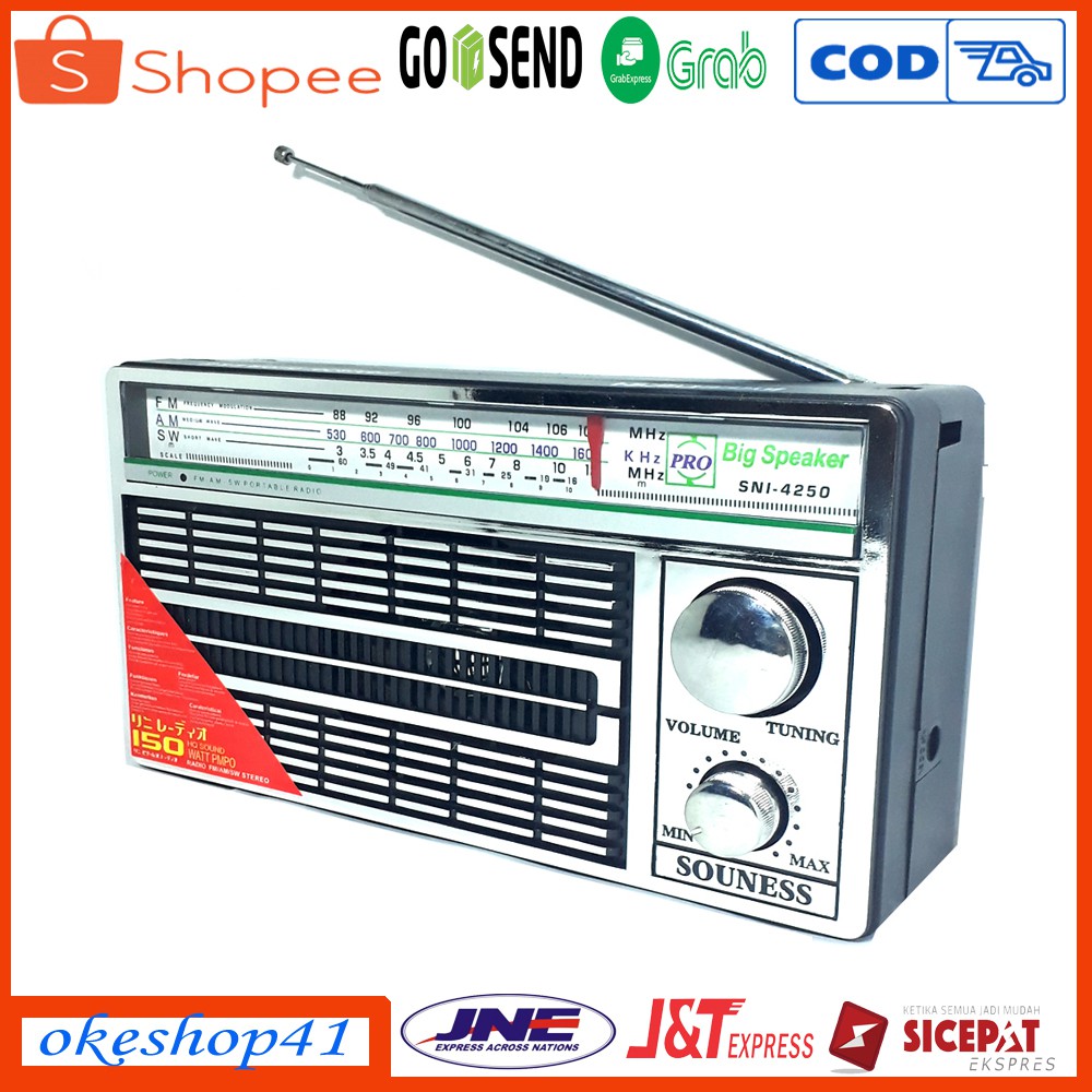 Souness Radio Portable SNI-4250 Am Fm Model Jadul Klasik