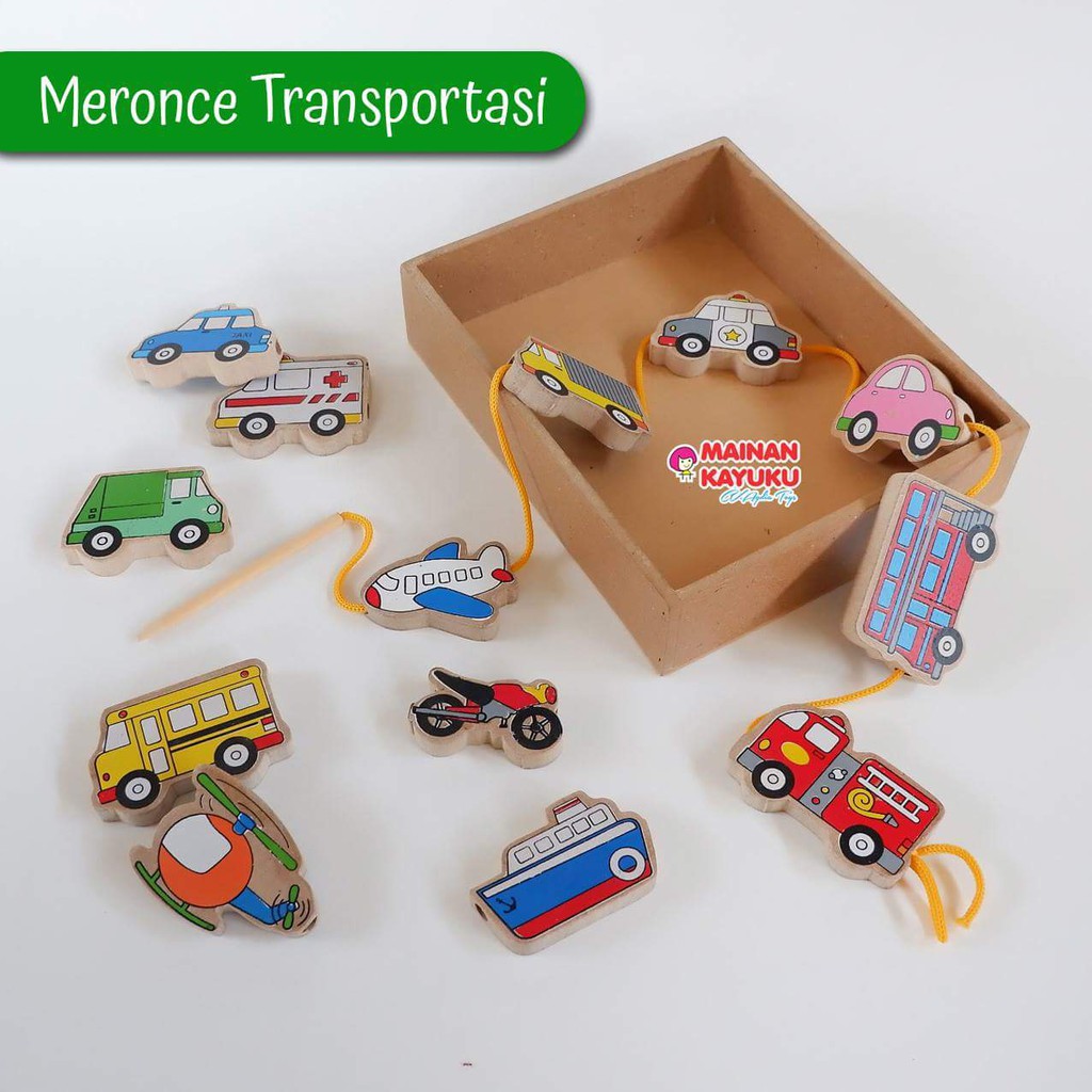 Mainan Anak Edukasi - Meronce Transportasi