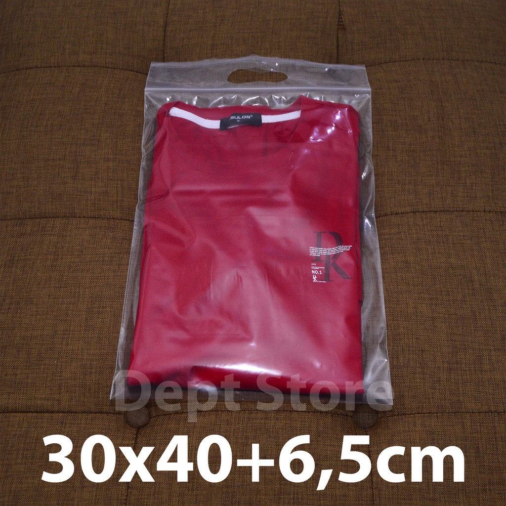 PLASTIK ZIPLOCK / KLIP POND Kantong Packing TEBAL Uk. 30X40+6,5cm