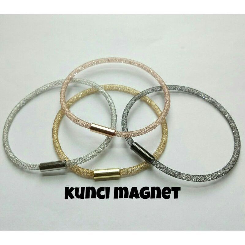 (BEST SELLER) Gelang Gliter Batu Kristal Kunci Magnet Terbaru