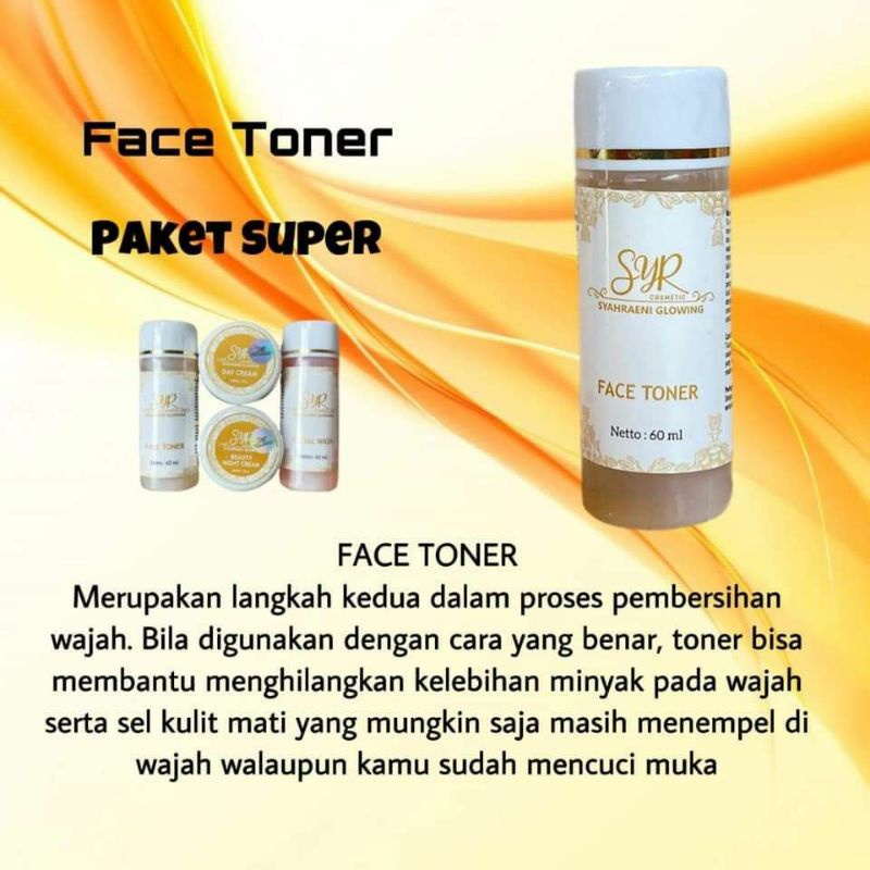 (COD) BPOM Face Toner Eceran Paket Super SYR glowing Syahreni Glowing cream 1set Original Syahraeni 