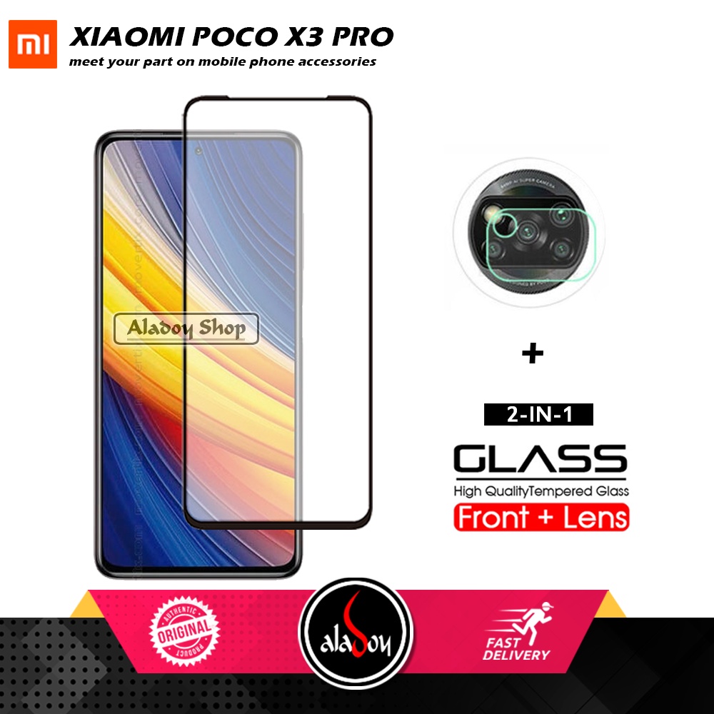 Tempered Glass Layar Xiaomi POCO X3 PRO PAKET 2 IN 1 Tempered Glass Layar dan Tempered Glass Camera