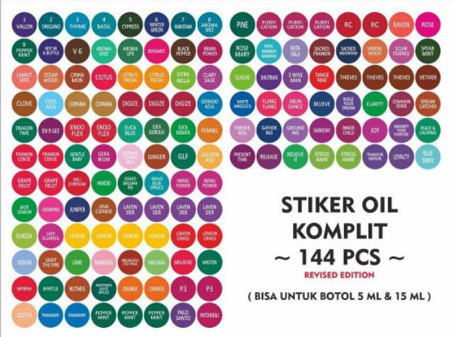 STIKER OIL Everyday / Komplit - Sticker Stiker Tutup Oil Botol Oil Pouch Oil Diffuser Bag stiker sticker tutup botol essential oil pep nama oil untuk tutup botol