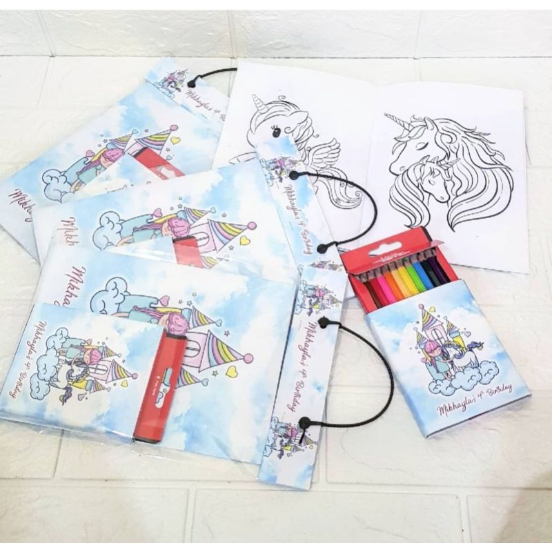 Souvenir Ultah Drawing Set || Souvenir alat mewarna || Set buku mewarna || Drawing Set Custom