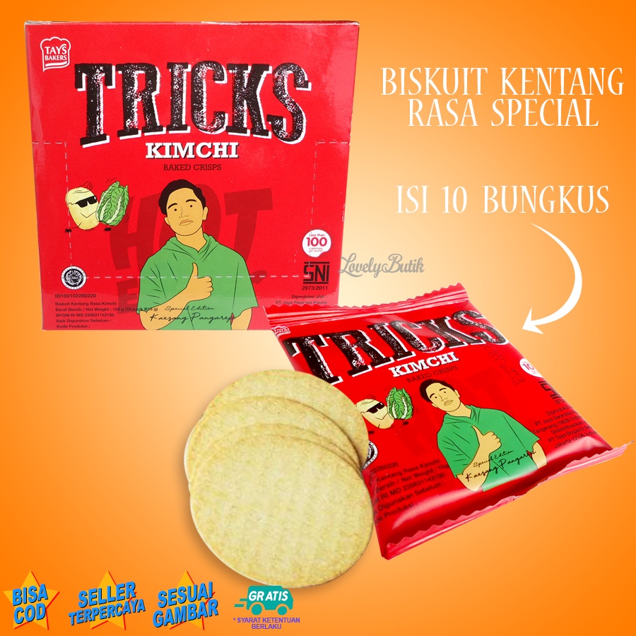 Tricks Biskuit Kentang Potato Baked Chips Aneka Rasa - 1 Box Isi 10 Pack - Lovelybutik