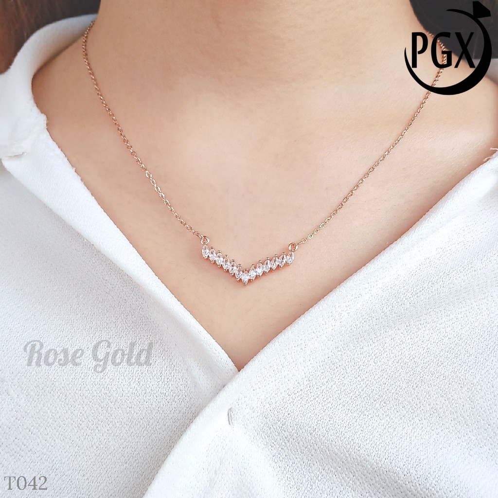 PGX Kalung Fuji Titanium Anti Karat Aksesoris Wanita T051