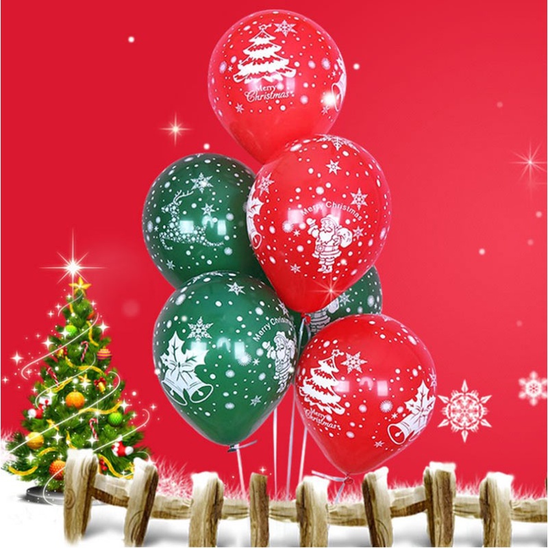 [ 10Pcs 10Inch Christmas Latex Balloons Decoration for Home Party Shopping Mall Hotel Holiday Background ]