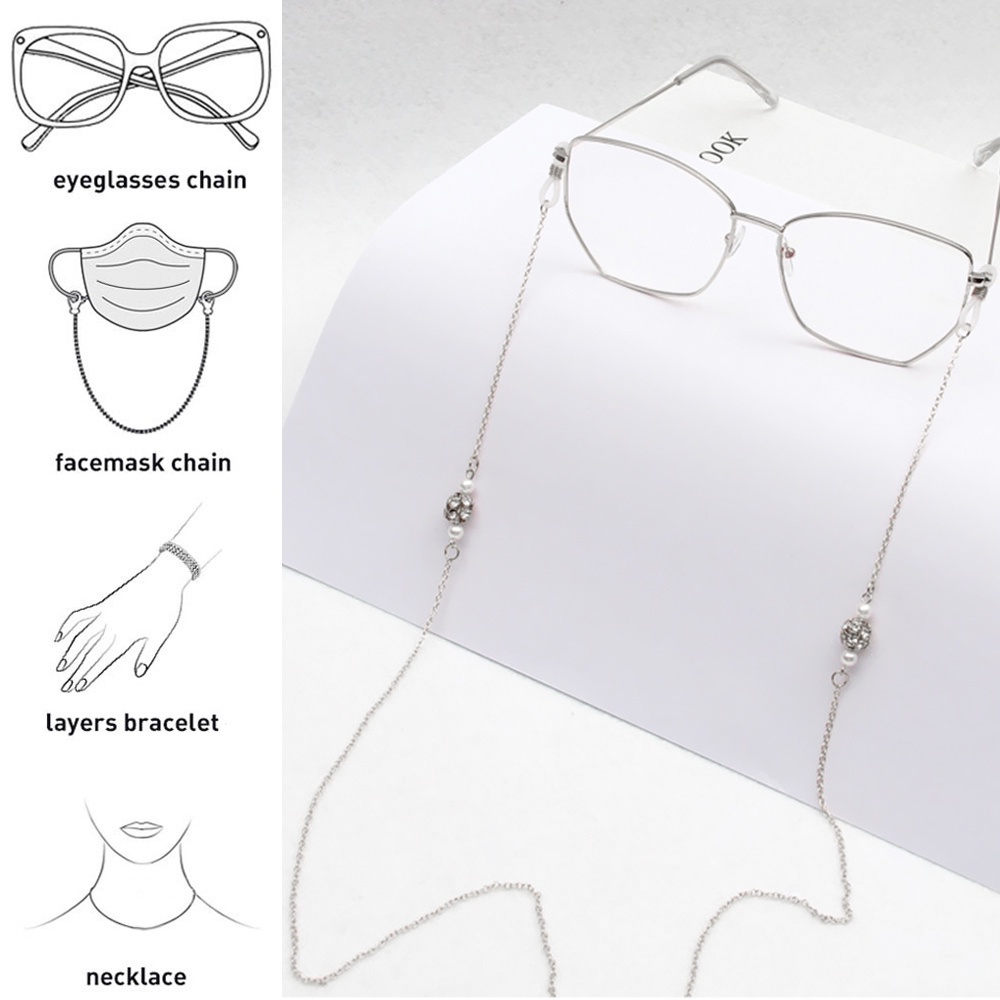 Strap Holder Kacamata Anti Slip Bahan Metal Untuk Pria / Wanita