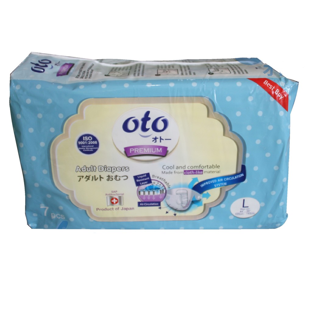 OTO Popok Dewasa PREMIUM ( Daya Serap Lebih Banyak ) Lem Perekat Adult Diapers L isi 7 pcs