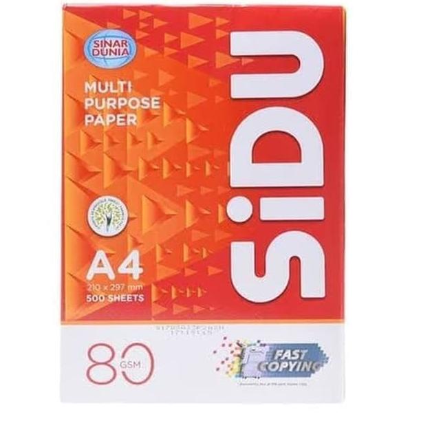 

Potongan Harga KERTAS HVS / PRINT / FOTOCOPY SIDU A4 80 GRAM (1 RIM) MURAH