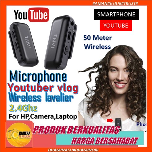 Microphone Wireless Vlog Microfon Youtuber Lavalier Wireless Lapel Microphone System - V3 mic clip o