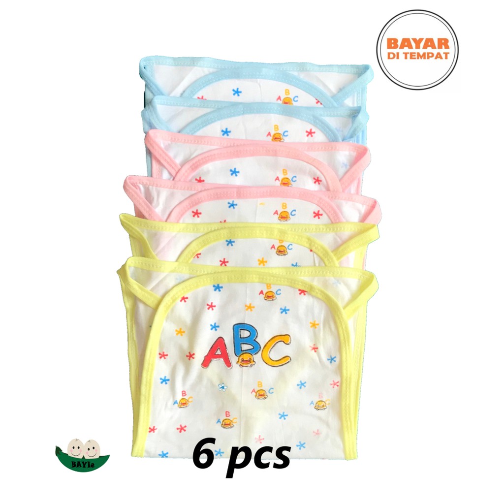 BAYIe - 6 Pcs Popok Bayi Kain Tali  ABC