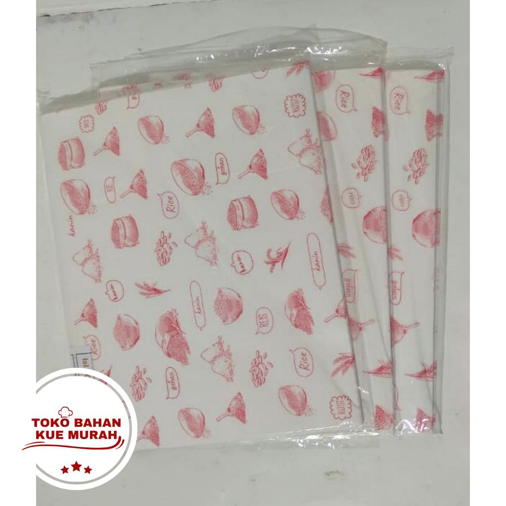 1 PACK KERTAS ROTI / KERTAS NASI MG PAPPER MOTIF