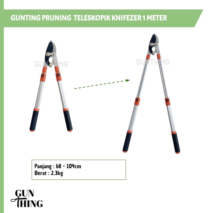 Gunting Ranting Dahan Pohon - Teleskopik / Telescopic Pruning KNIFEZER