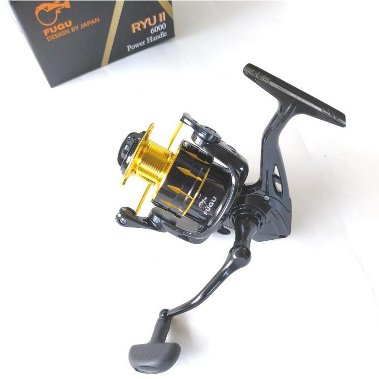 Reel Fugu Ryu II 3000 4000 6000 Power Handle 12 Ball Bearing Kualitas Bagus