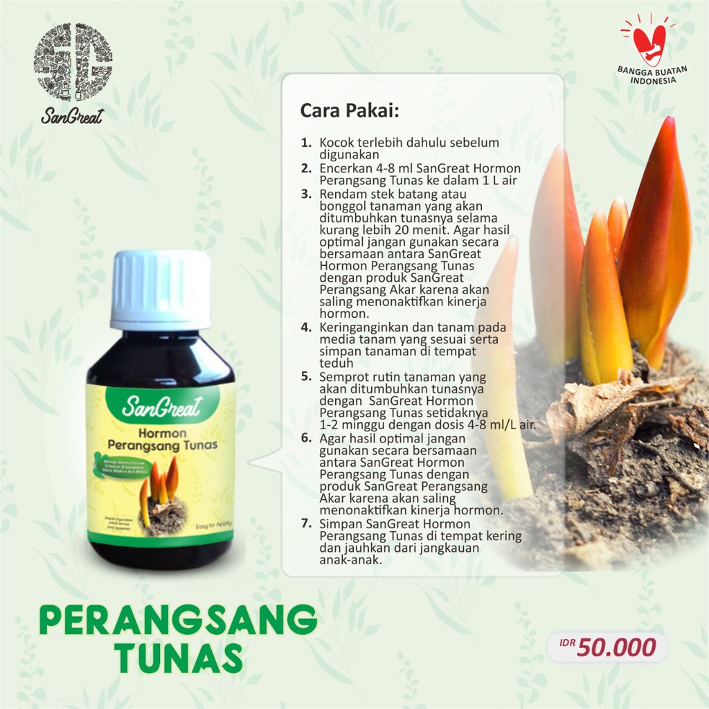 SanGreat Hormon Penumbuh Tunas plus Vitamin B1 Konsentrat 100 ml Hormon sitokinin untuk aglonema keladi monstera alocasia calathea philodendron kaktus anthurium