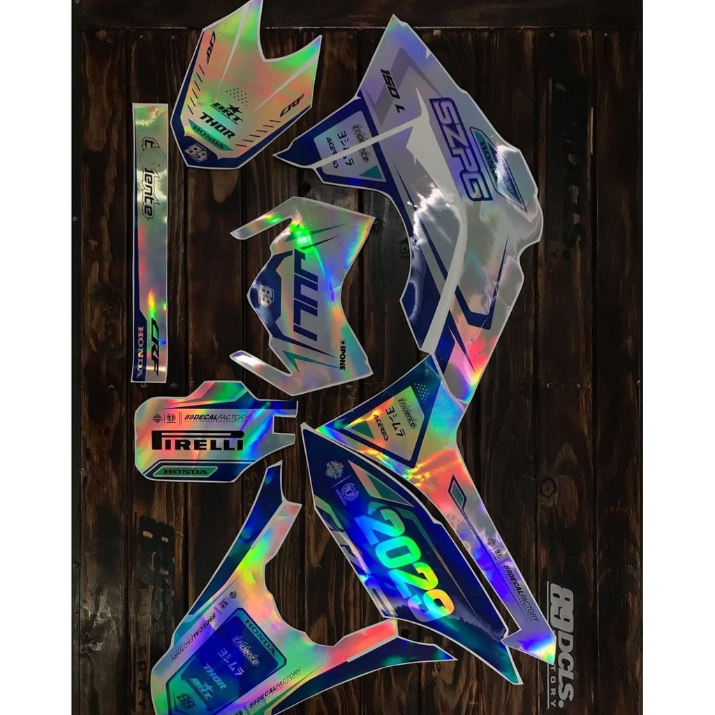 DECAL KLX  / DECAL CRF / SUPERMOTO / GORDON BAHAN FULL HOLOGRAM KODE KANAYA-052