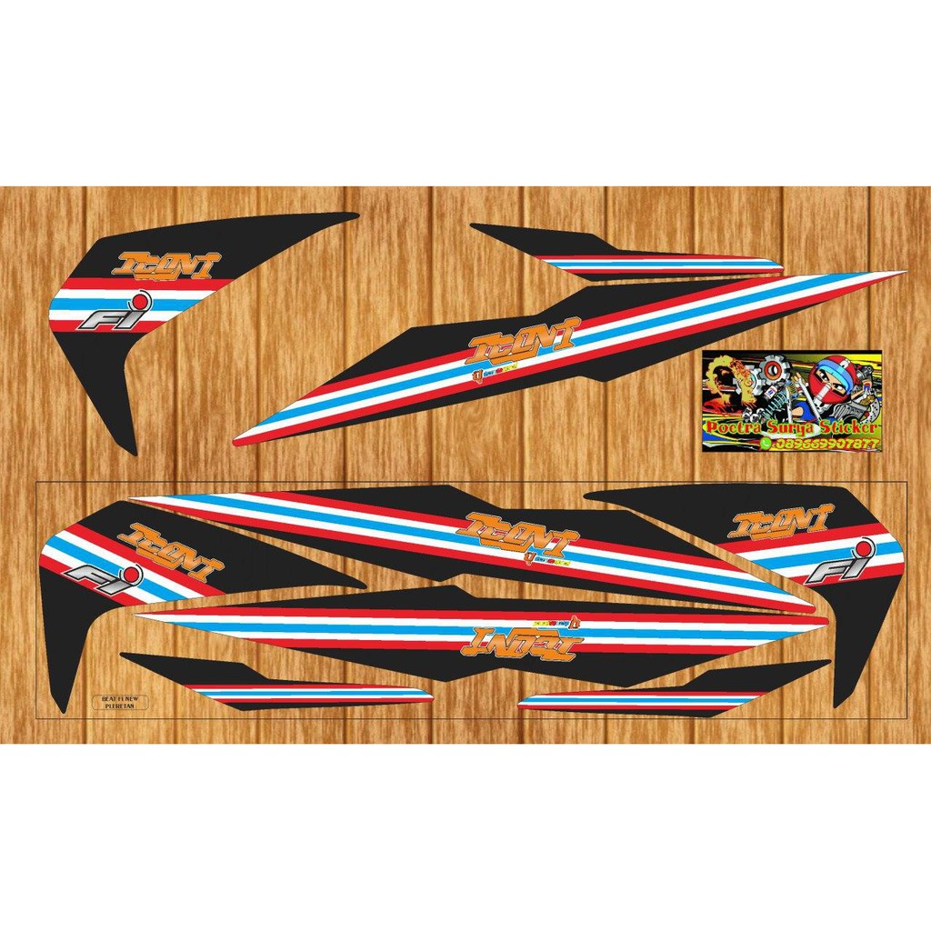 STIKER STRIPING VARIASI HONDA BEAT FI NEW PLERET THAILAND
