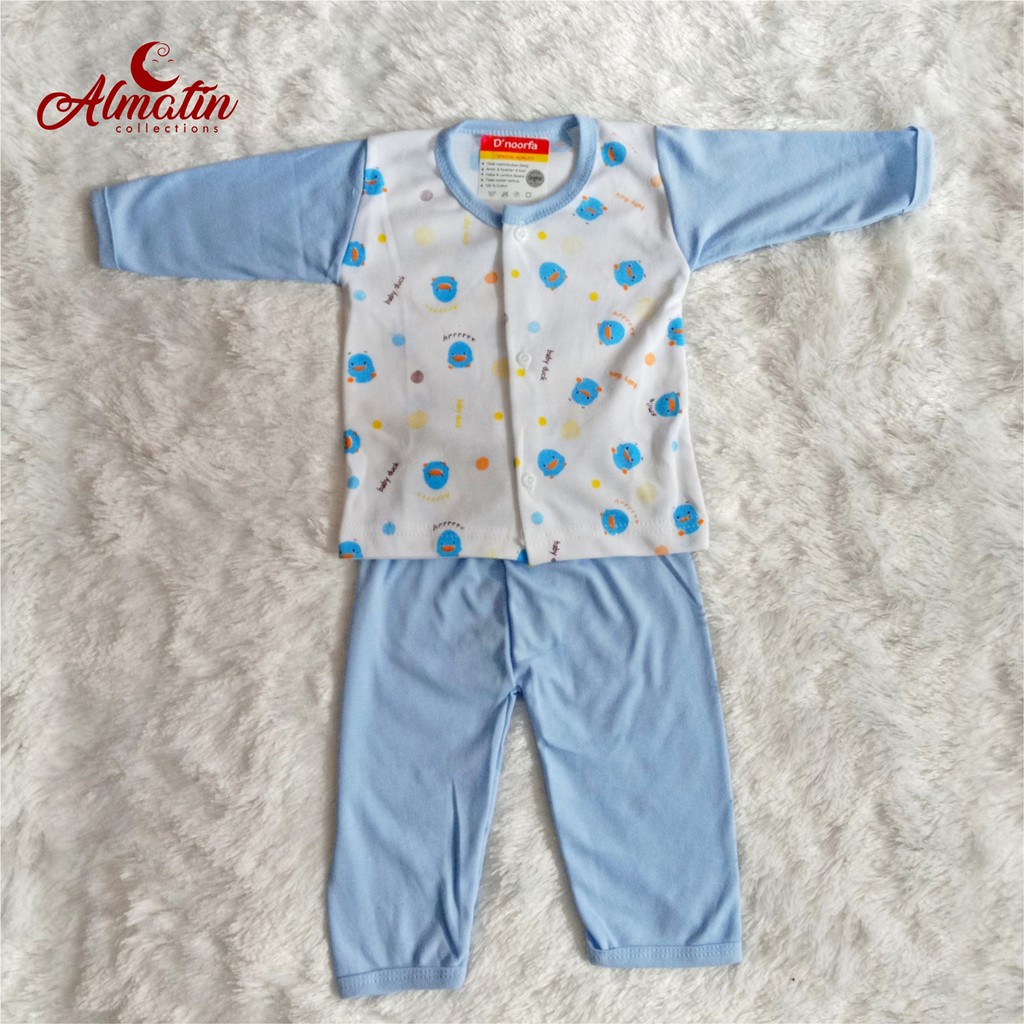 Setelan Baju Panjang Bayi D'noorfa Kancing Murah Berkualitas / PIama Baju Tidur ( 3 Pasang )