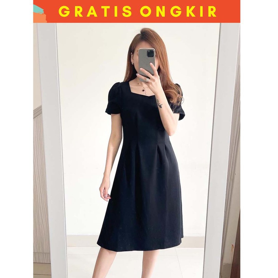 CATHERINE - ALICE DRESS/BAHAN SCUBA TEBAL/DRESS WANITA