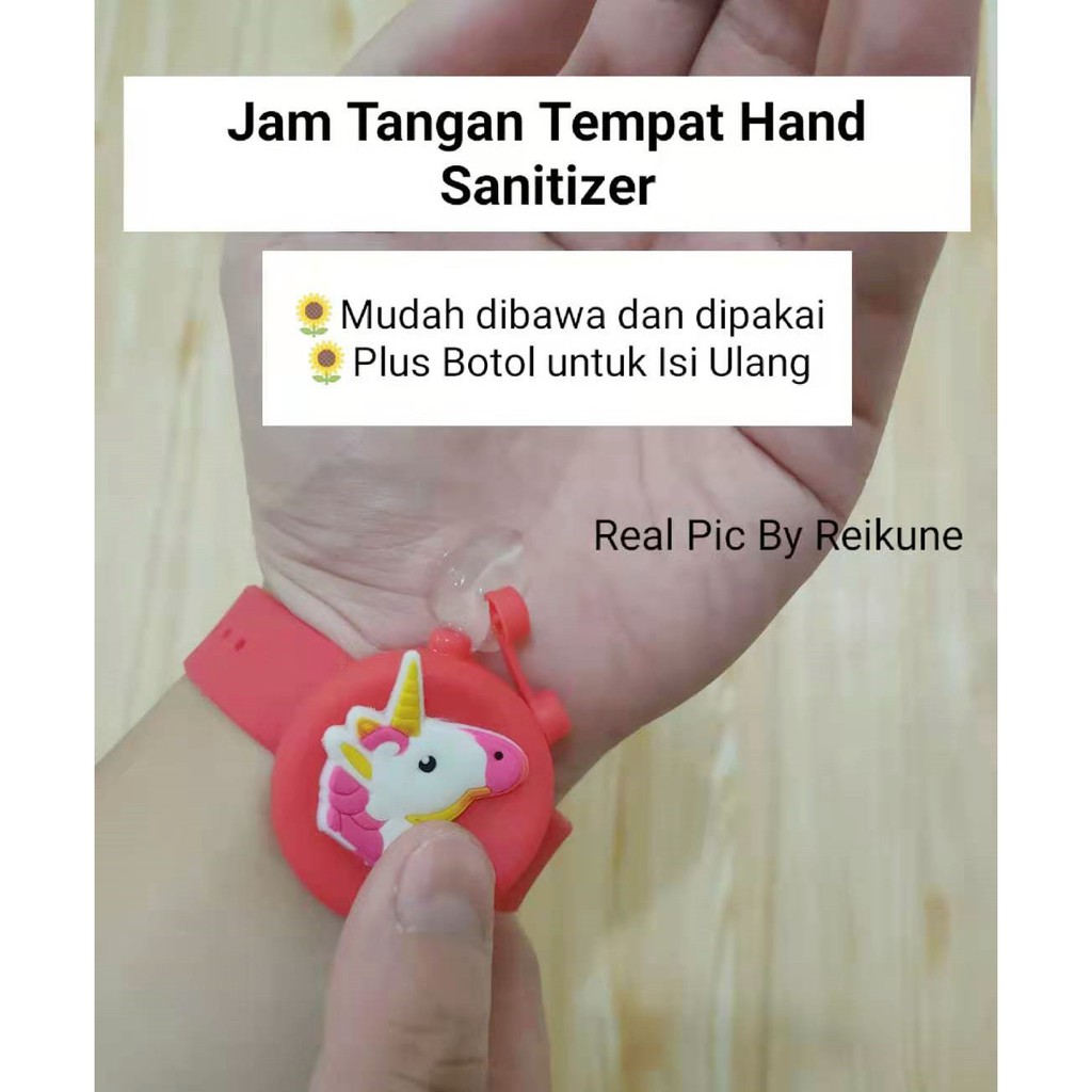 READY Gelang Sanitizer Jam Tangan Free Botol Motif Pencet Isi Ulang Alat Medis Anak Dewasa