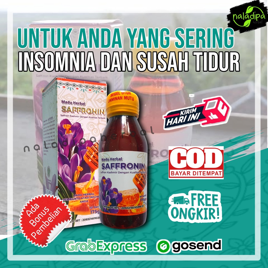 Madu Saffronin Insomnia Madu Herbal Sari Saffron Obat Insomia Susah Tidur Untuk Anak Dan Dewasa