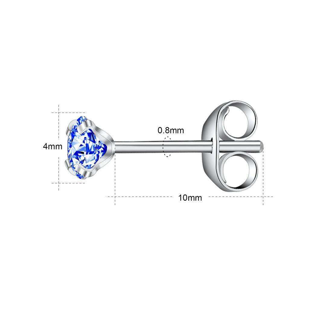 12 Pasang Anting Stud Kristal Warna-Warni Bahan Stainless Steel Untuk Tulang Rawan