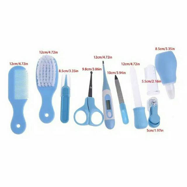 Baby Care Kit Set 10 in 1 Manicure Set Perlengkapan Bayi Set Newborn Baby / Sisir bayi / Kado Lahiran Bayi / Set Perlengkapan Bayi Baru Lahir / Gunting Kuku Bayi / Sisir Rambut Bayi / Gunting Kuku Bayi