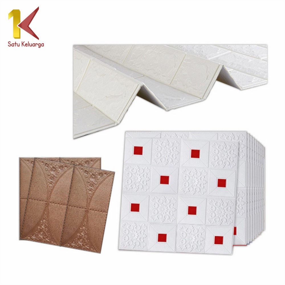 Satu Keluarga Dekorasi Dinding Kamar Rumah Murah C55-58 Wallpaper Dinding Foam-2