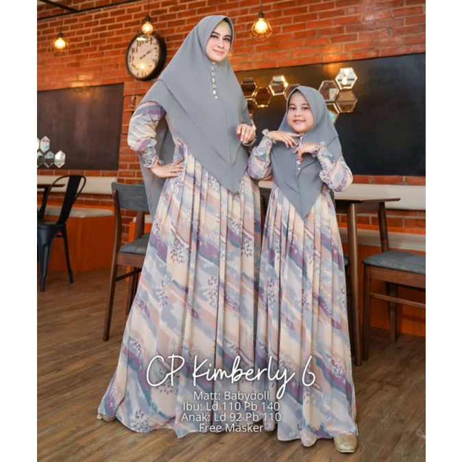 Humaira99 Gamis syari muslimah couple keluarga syari ibu&anak cp kimberly vol 6