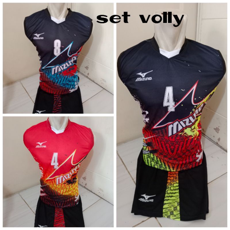 SETELAN VOLLY SINGLET NOMOR, LUSINAN GROSIR, BERNOMOR